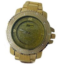 Bling MRSTER Iced out 3D Bezel Hiphop Bling Gold Plated Metal strap