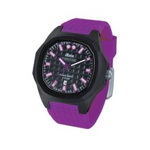 iTime Unisex Quartz with Black Dial Analogue Display and Purple Silicone Strap PH4300-PHD3
