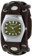 Red Monkey Designs Unisex RM666-XA3 X-Strap 3 Brown Leather Olive Dial